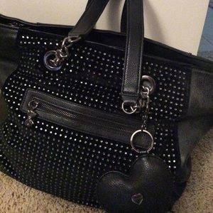 Betsey Johnson black leather bag